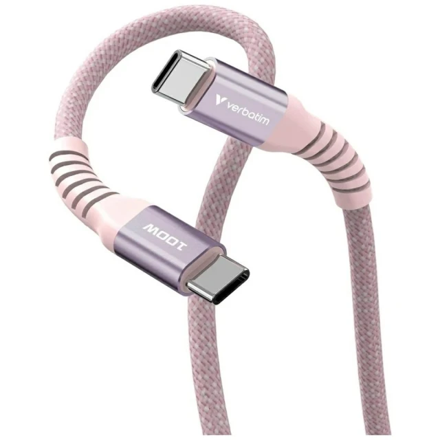 Кабель Verbatim Sync & Charge USB-C to USB-C 100W PD3.0 120cm Pink (31857)