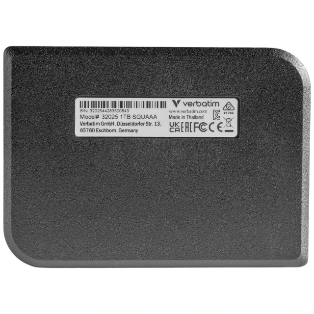 Зовнішній SSD Verbatim Mini Diamond 1TB USB-C 3.2 Gen Black (32025)