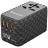 Адаптер Verbatim UTA-06 подорожній EU/UK/US GaN 2xUSB-A/2xUSB-C PD 100W Black (32121)