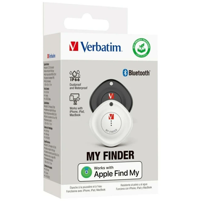 Трекер Bluetooth Verbatim My Finder 2шт Black White (32131)