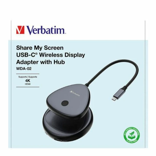 Бездротовий передавач зображення 4K Verbatim USB-C Share My Screen Black (32147)