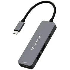 Адаптер Hub Verbatim USB-C/HDMI/USB-A 3.2/USB-A 2.0 алюмінієвий (32155)