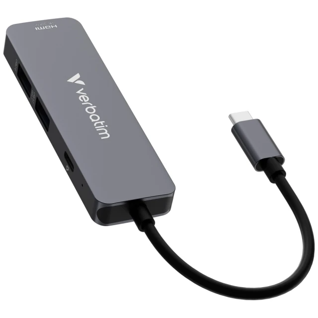 Адаптер Hub Verbatim USB-C/HDMI/USB-A 3.2/USB-A 2.0 алюмінієвий (32155)