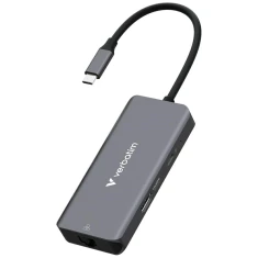 Hub Verbatim USB-C/HDMI/3xUSB-A 3.2/RJ45 алюмінієвий (32157)