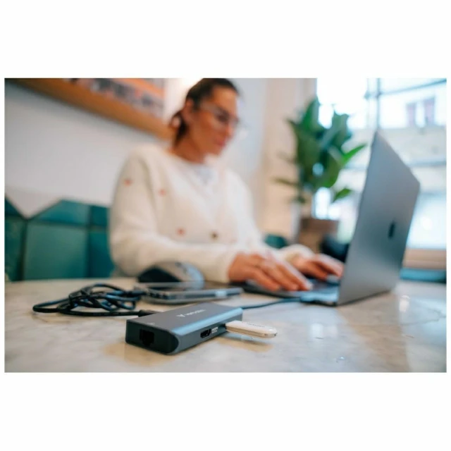 Hub Verbatim USB-C/HDMI/3xUSB-A 3.2/RJ45 алюмінієвий (32157)