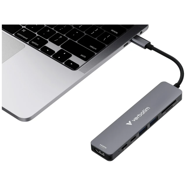 Хаб Verbatim HDMI/USB-C 3.2/USB-C/2xUSB-A 3.2/SD/microSD Silver (32158)