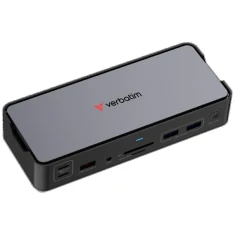 Док-станція Verbatim Pro 15в1 2xHDMI/1xRJ45/4xUSB-A/4xUSB-C/1xSD/1xmicroSD/1xAudio/1xDisplayPort Grey (32171)