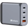 Зарядний пристрій Verbatim GaN 100W 3xUSB-C/USB-A + Адаптер EU/UK/US GNC-100 (32202)
