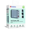 Зарядний пристрій Verbatim GaN 100W 3xUSB-C/USB-A + Адаптер EU/UK/US GNC-100 (32202)