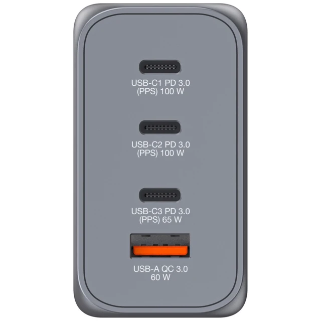 Зарядний пристрій Verbatim GaN 200W 3xUSB-C/USB-A + Адаптер EU/UK/US GNC-200 (32204)