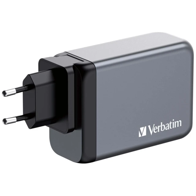 Зарядний пристрій Verbatim GaN GNC-240 240W 3xUSB-C/USB-A + адаптери EU/UK/US (32205)