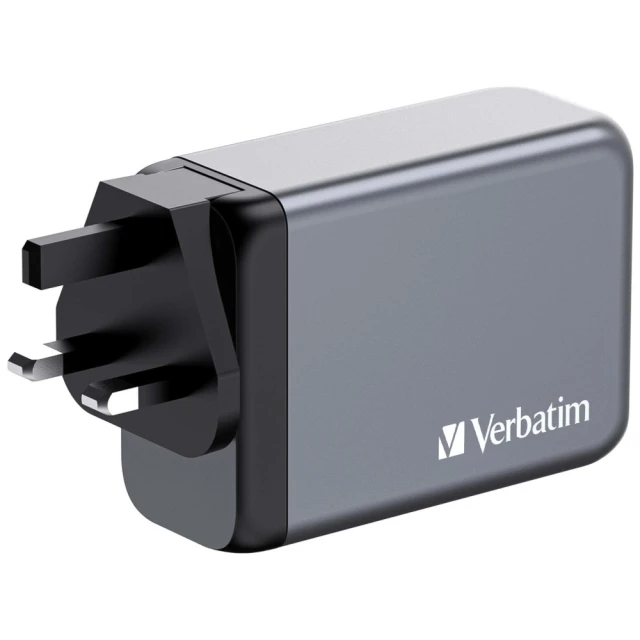 Зарядний пристрій Verbatim GaN GNC-240 240W 3xUSB-C/USB-A + адаптери EU/UK/US (32205)