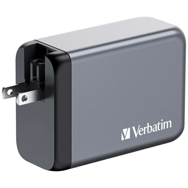Зарядний пристрій Verbatim GaN GNC-240 240W 3xUSB-C/USB-A + адаптери EU/UK/US (32205)