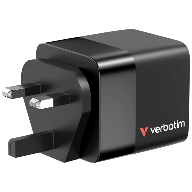 Мережевий зарядний пристрій Verbatim GaN 65W 2xUSB-C/USB-A + Adapter EU/UK/US Black (32217)