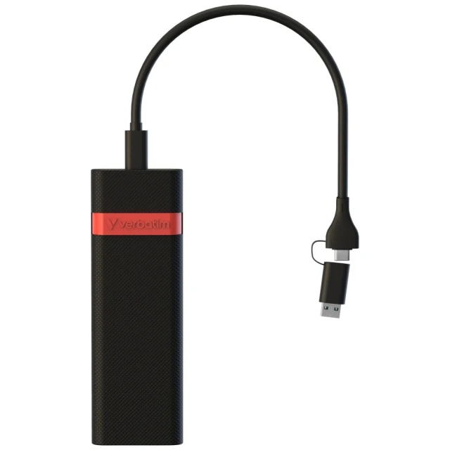 Корпус для SSD Verbatim M.2 NVMe USB 3.2 Gen 2 з кабелем USB A/USB C Black (32261)