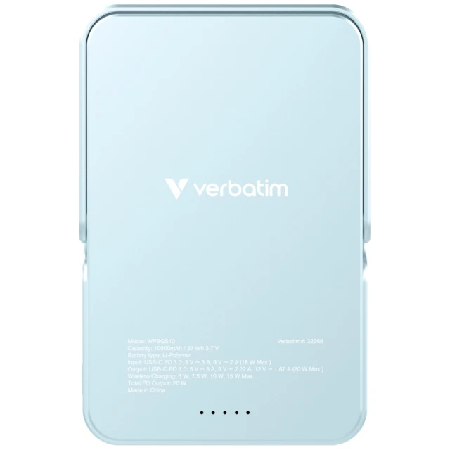 Powerbank Verbatim Charge n Go 10000mAh з бездротовою зарядкою Blue (32266)
