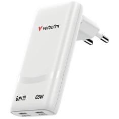 Мережевий зарядний пристрій Verbatim Fold n Go GaN 65W White (32355)