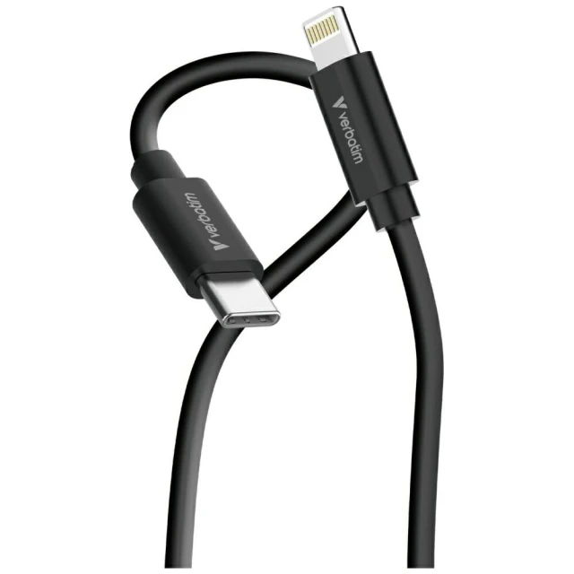 Кабелі Verbatim Sync & Charge USB-C to Lightning Essentials 27W Black White (2 pack) (32392)