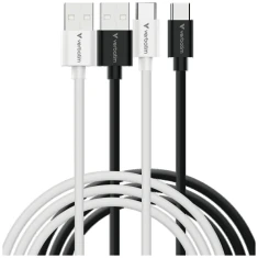 Кабели Verbatim Sync & Charge USB-C to USB-A Essentials 18W Black White (2 pack) (32393)