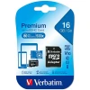 Карта пам'яті Verbatim microSDHC 16GB V10 + адаптер Black (44082)