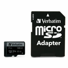 Карта пам'яті Verbatim Pro U3 microSD 128GB + адаптер Black (47044)