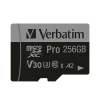 Карта пам'яті Verbatim microSD 256GB + адаптер Pro U3 Black (47045)