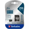 Карта пам'яті Verbatim microSD 256GB + адаптер Pro U3 Black (47045)