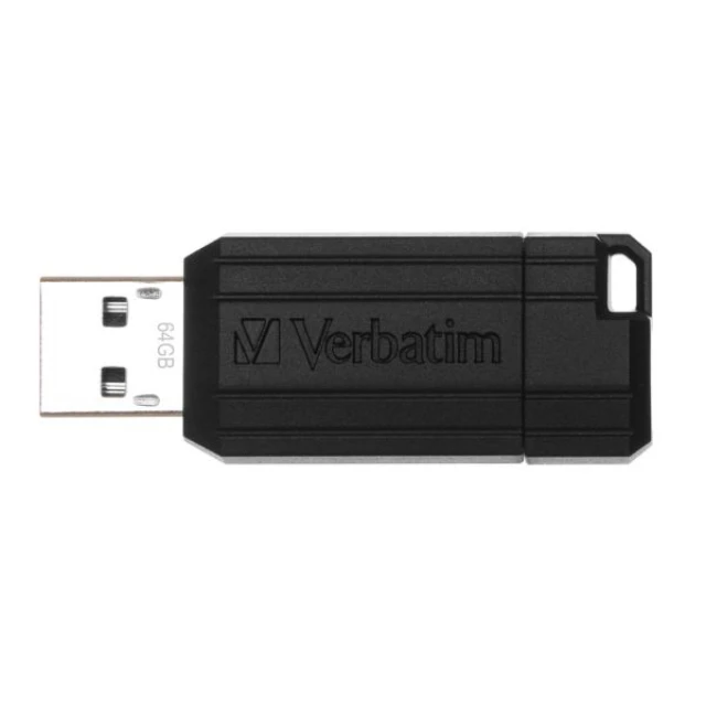 Флешка Verbatim PinStripe 64GB USB-A 2.0 Black (49065)