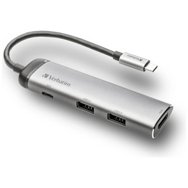 Хаб Verbatim USB-C to USB-C/2xUSB-A 3.0/HDMI Aluminum (49140)