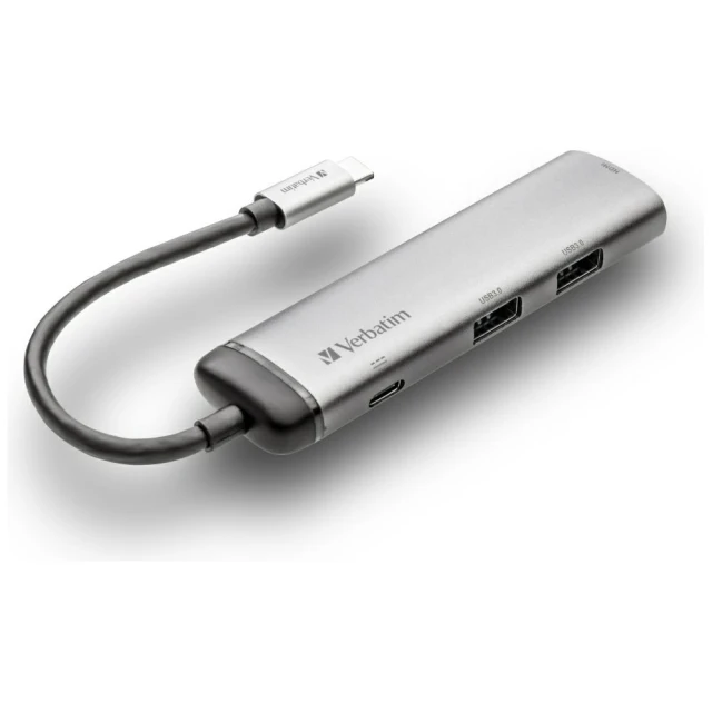 Хаб Verbatim USB-C to USB-C/2xUSB-A 3.0/HDMI Aluminum (49140)