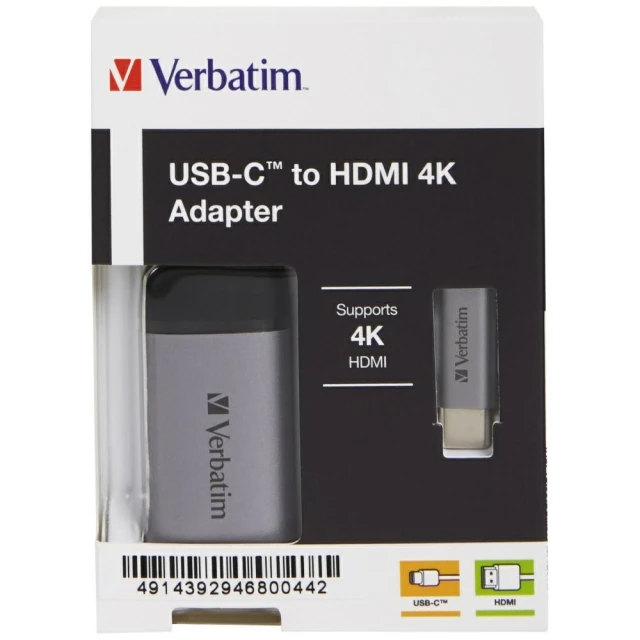 Переходник Verbatim USB-C - HDMI 4K Silver (49143)