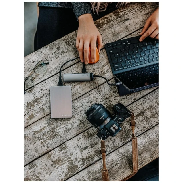 Адаптер Verbatim Hub USB-C - 4xUSB-A 3.2 Aluminum (49147)