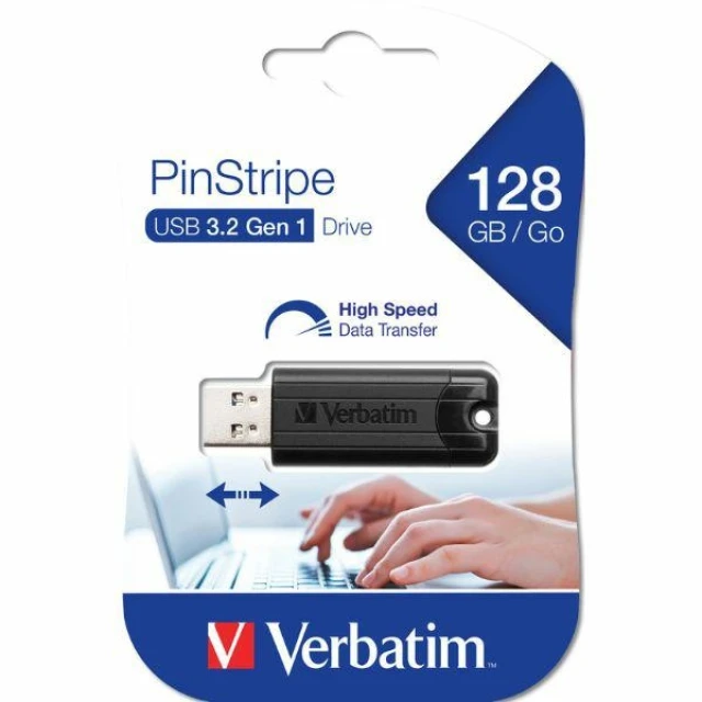 USB-накопичувач Verbatim PinStripe 128GB USB-A 3.2 Black (49319)