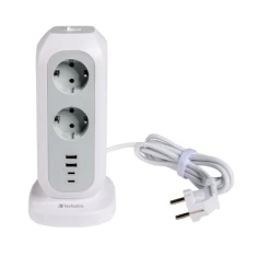 Подовжувач Verbatim EUPT-01 15в1 11xAC/2xUSB-C/2xUSB-A 2m White (49547)