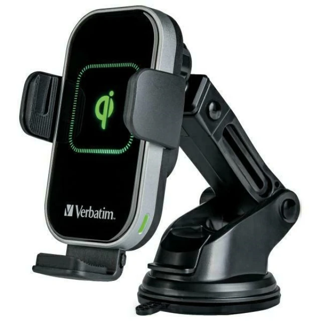 Автотримач Verbatim FWC-02 з бездротовою зарядкою 15W Qi Black (49553)