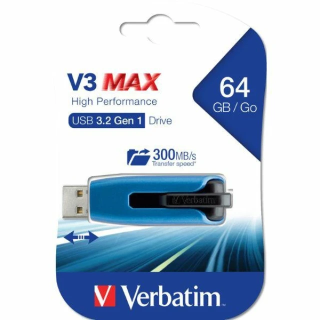USB-флешка Verbatim 64GB USB-A 3.2 V3 MAX Blue (49807)