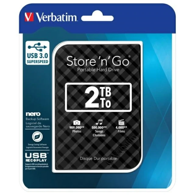 Внешний жесткий диск Verbatim Store n Go 2TB USB 3.0 Black (53195)