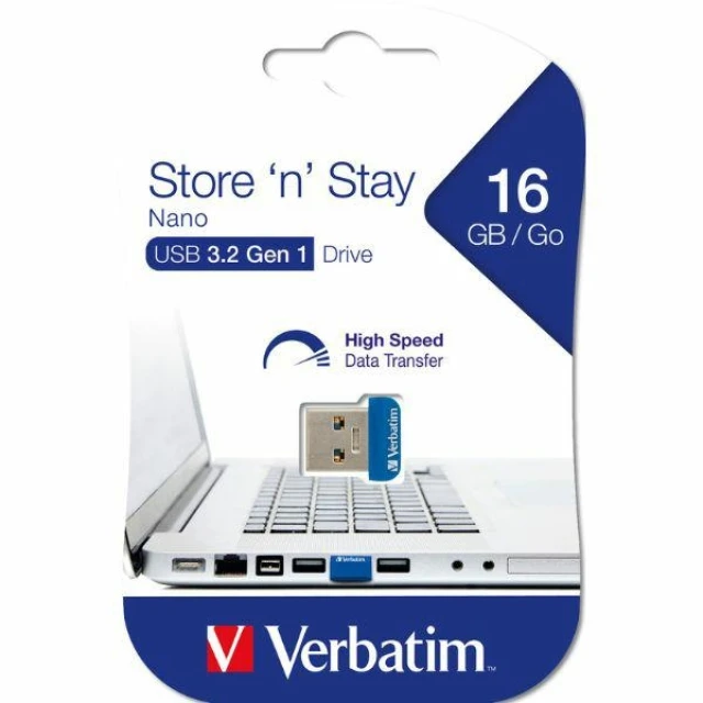 Флеш-накопичувач Verbatim NANO 16GB USB-A 3.2 Blue (98709)
