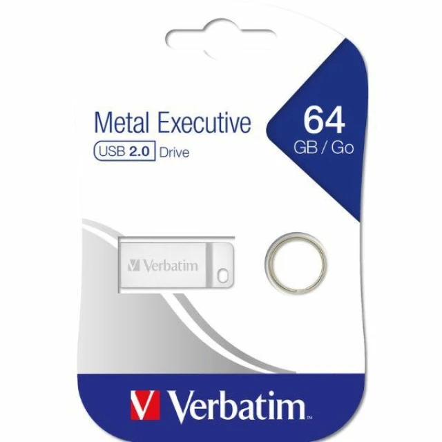 Флешка Verbatim Metal Executive 64GB USB 2.0 Silver (98750)