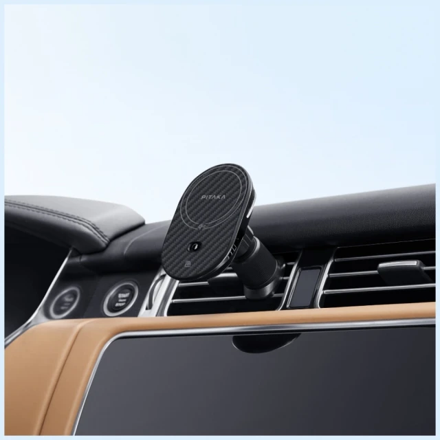 Автотримач з функцією бездротової зарядки Pitaka MagEZ Pro 2 15W Black Grey with MagSafe (CM2402N)