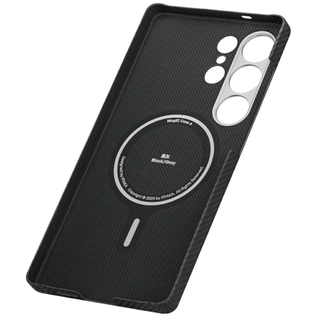 Чохол Pitaka Ultra-Slim для Samsung Galaxy S25 Ultra (S938) Black Grey with MagSafe (KS2501U)