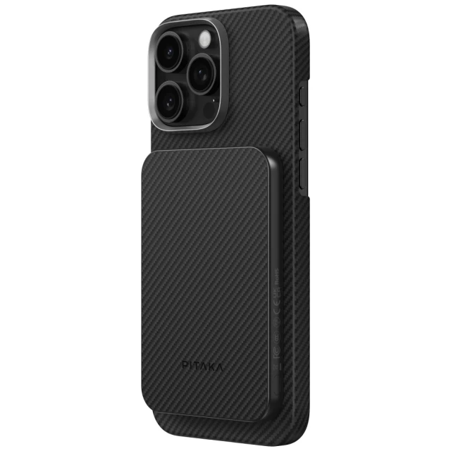 Powerbank Pitaka Aramid Fiber 5000 mAh Qi2 Black-Grey (PBQ2401)