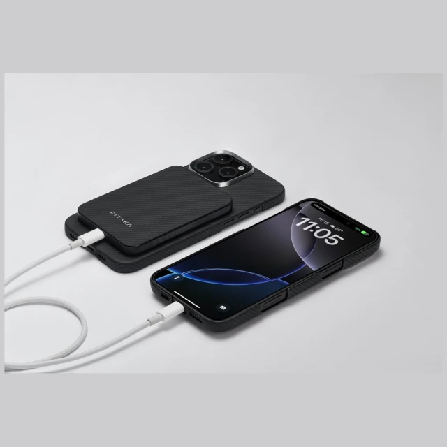Powerbank Pitaka Aramid Fiber 5000 mAh Qi2 Black-Grey (PBQ2401)