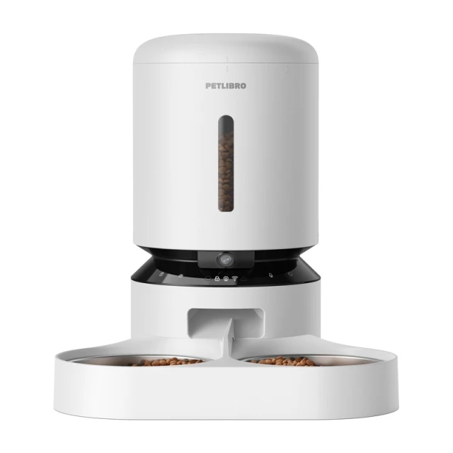 Автоматическая кормушка для животных Petlibro Granary 5л с камерой двойная миска Белая (PL-AF203-36W)