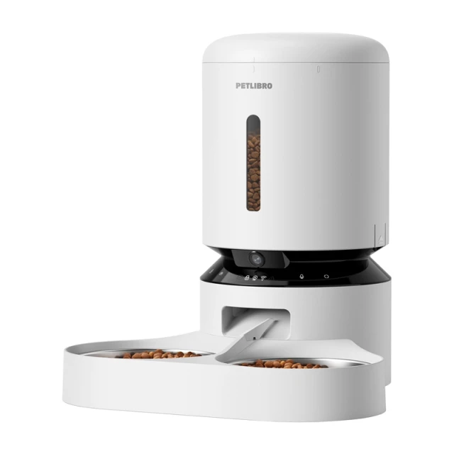 Автоматическая кормушка для животных Petlibro Granary 5л с камерой двойная миска Белая (PL-AF203-36W)