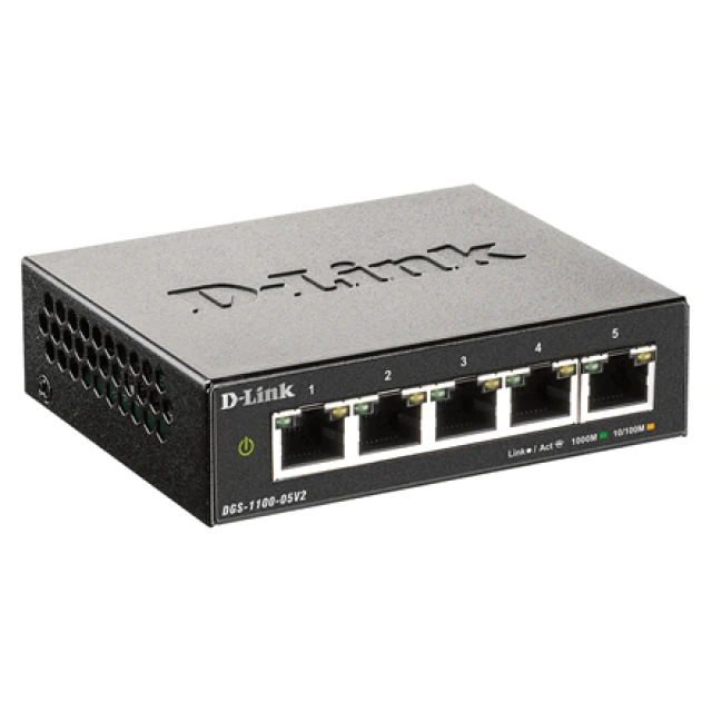 Комутатор D-Link DGS-1100-05V2/E керований L2 5 портів Gigabit (0790069453403)