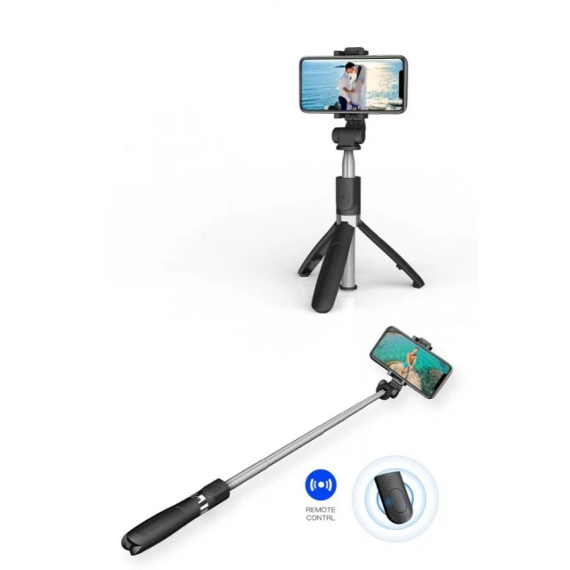 Універсальний штатив Tech-Protect L01S Wireless Selfie Stick Tripod Black (795787711484)