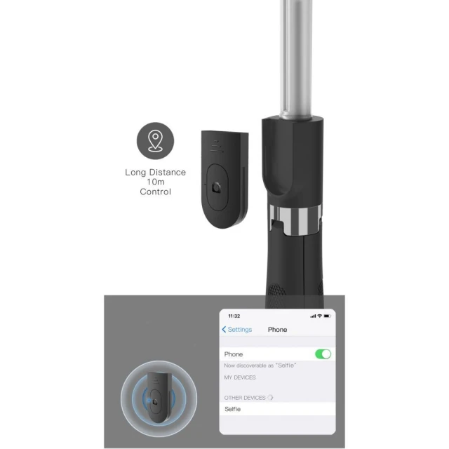 Універсальний штатив Tech-Protect L01S Wireless Selfie Stick Tripod Black (795787711484)