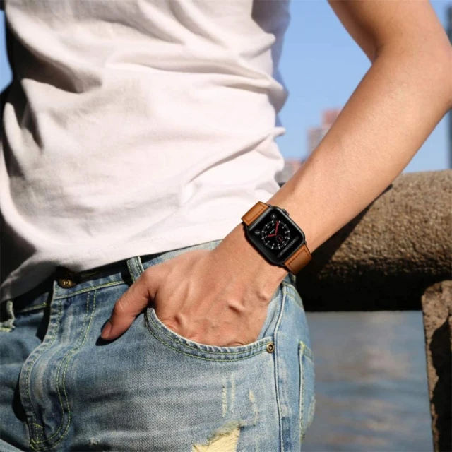 Ремінець Tech-Protect LeatherFit для Apple Watch 49 | 46 | 45 | 44 | 42 mm (1-3 series) Brown (0795787713716)