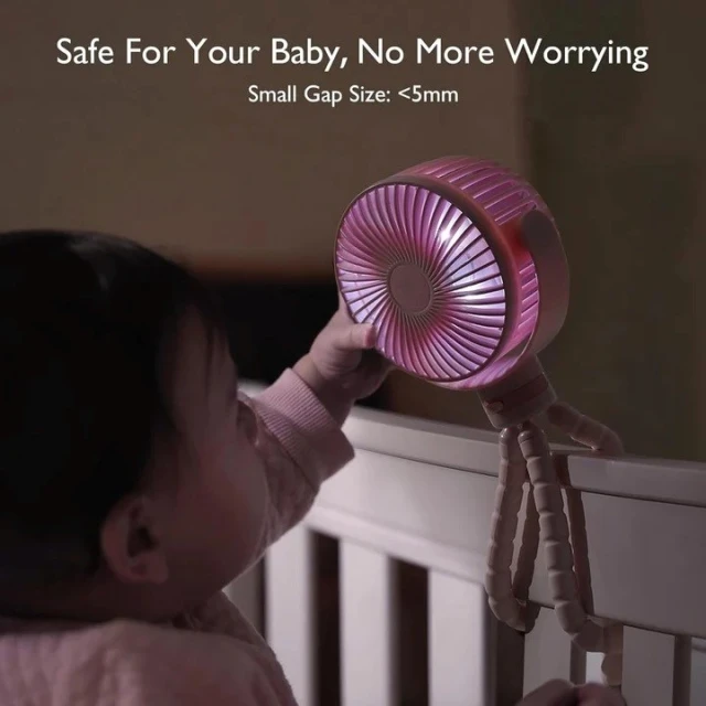 Портативний вентилятор для візочка Momcozy Pink (0810123505494)